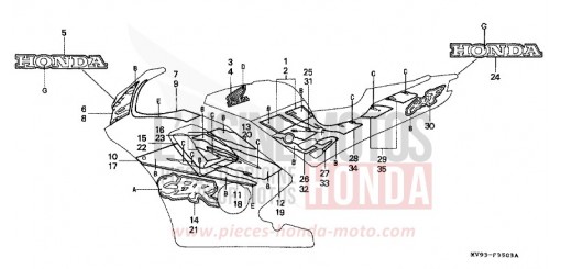 RAYURE (CBR600FP) CBR600FP de 1993